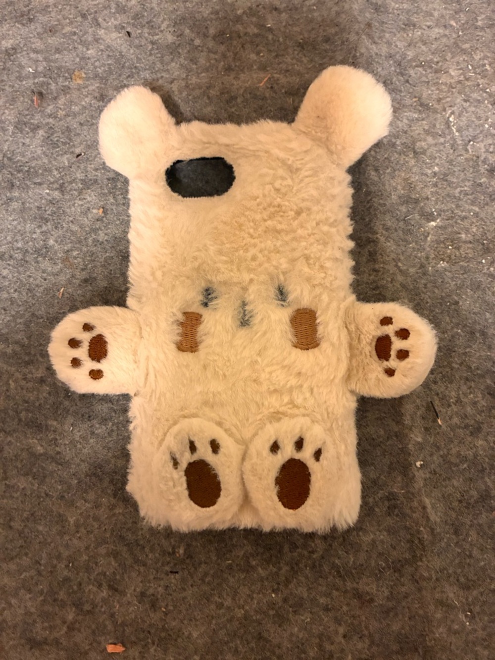 iPhone 16e Plush Fuzzy Bear Case Ears Paw Hard Case Cover Protector